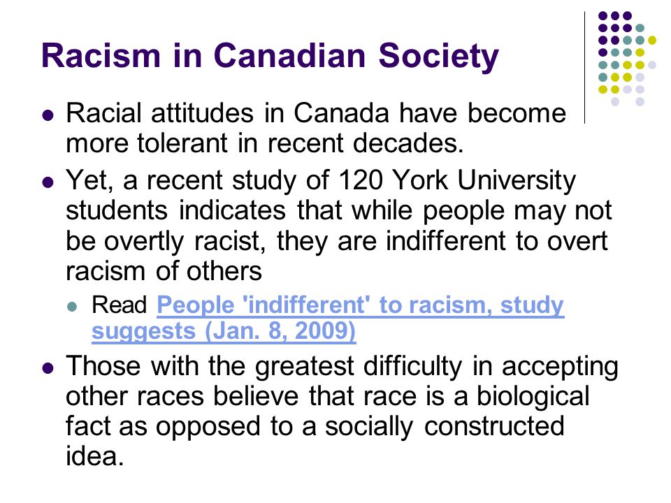 Racism in canadian society